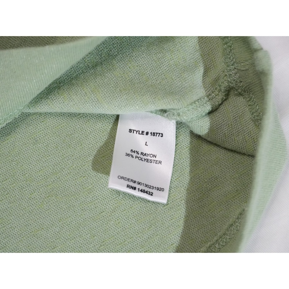 Becool T-Shirt Women Large Green Short Sleeve Crewneck Seam Back Rayon Blend - Picture 6 of 6